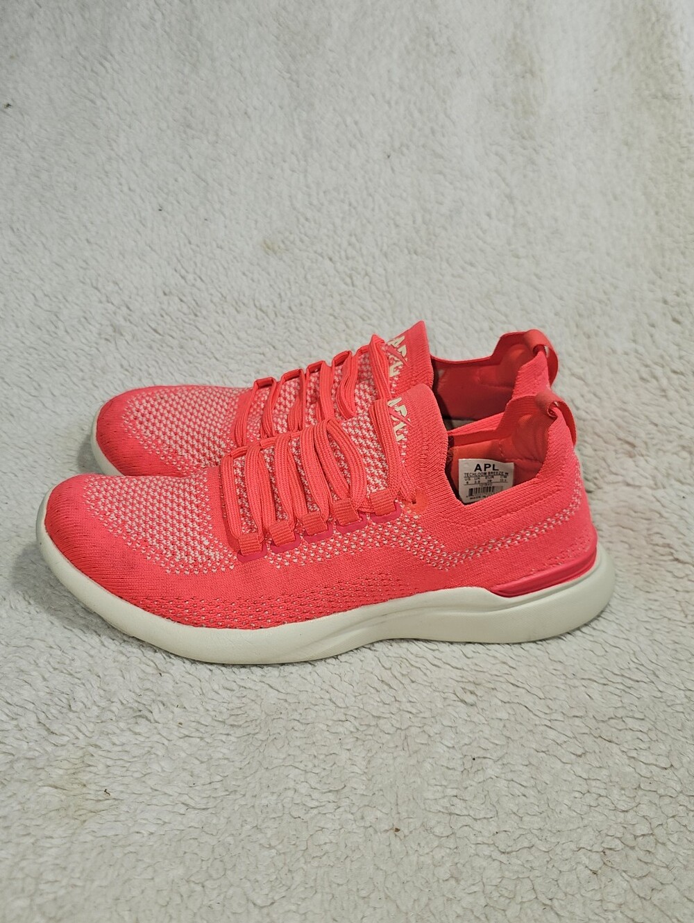 APL Women's Knit Sneakers in Bright Coral Size 6.